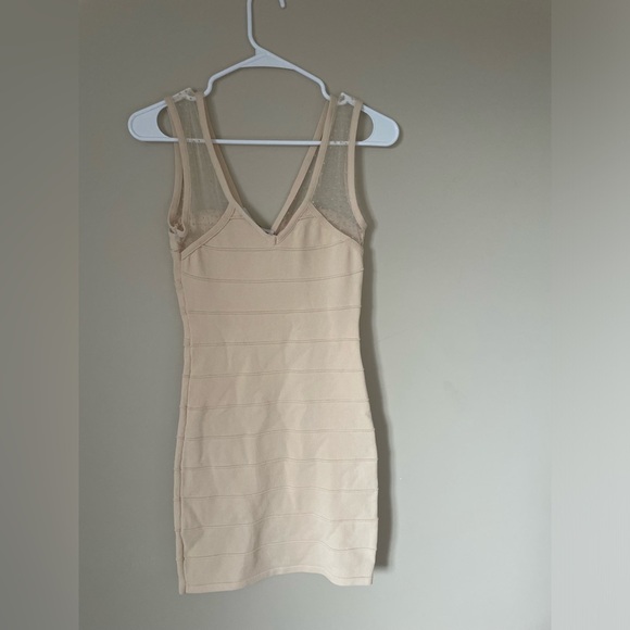 Crush&Co Mini Beige bandage Bodycoon Dress NWT size Small - Picture 4 of 6